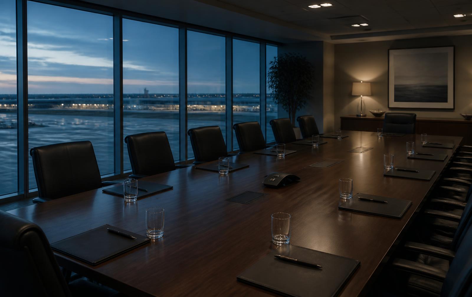 Advisory team boardroom overlooking the airfield